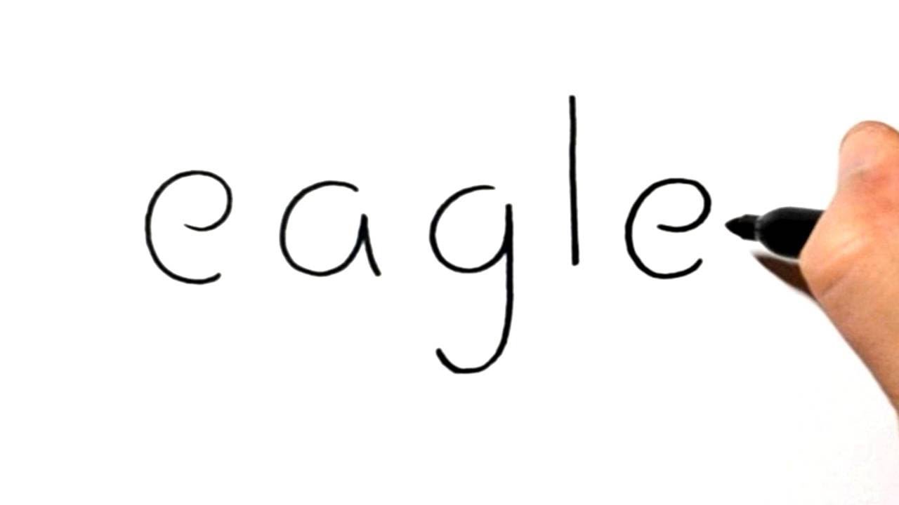 1280x720 How To Draw An Eagle Using The Word Eagle