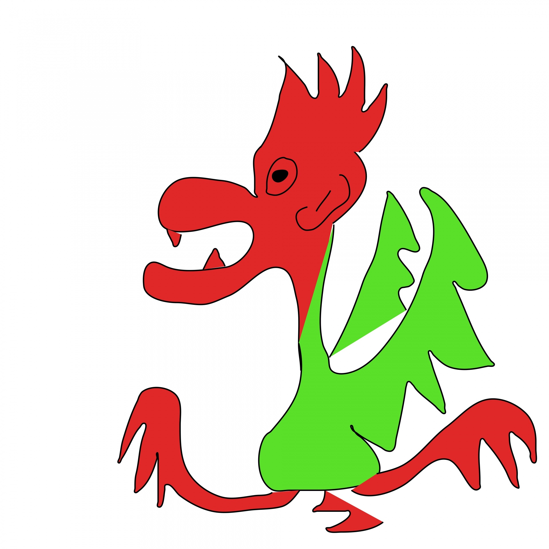 1920x1920 Doodle, Drawing, Red, Eagle, Color