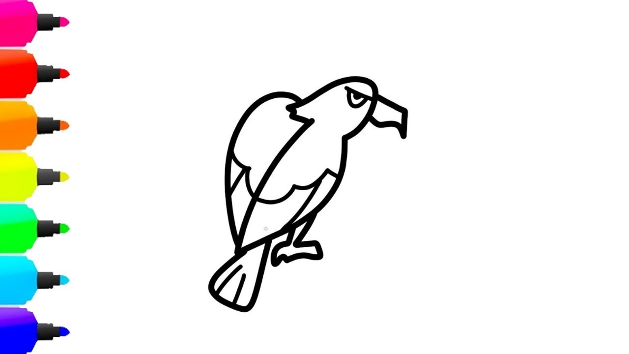 1280x720 Eagle Drawing And Coloring For Kids
