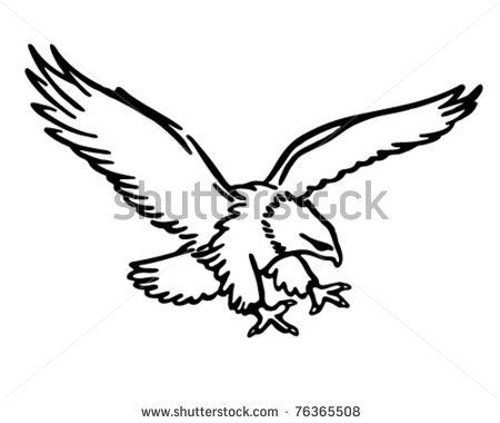 450x380 Flying Eagle Outline Cliparts