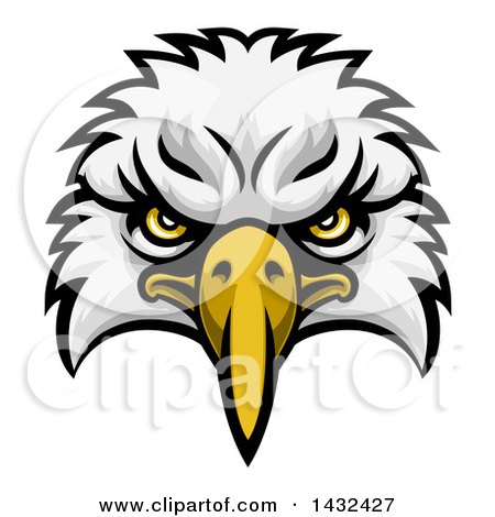 450x470 Clipart Of A Cartoon Bald Eagle Mascot Face