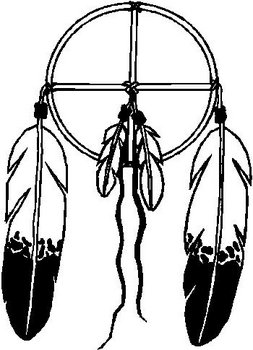 253x350 Dream Catcher With Eagle Feathers, Vinyl Cut Decal