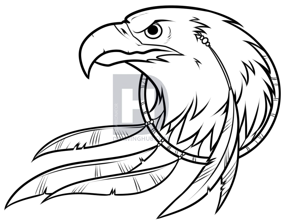 920x720 Eagle Dreamcatcher Drawing Lesson, Step