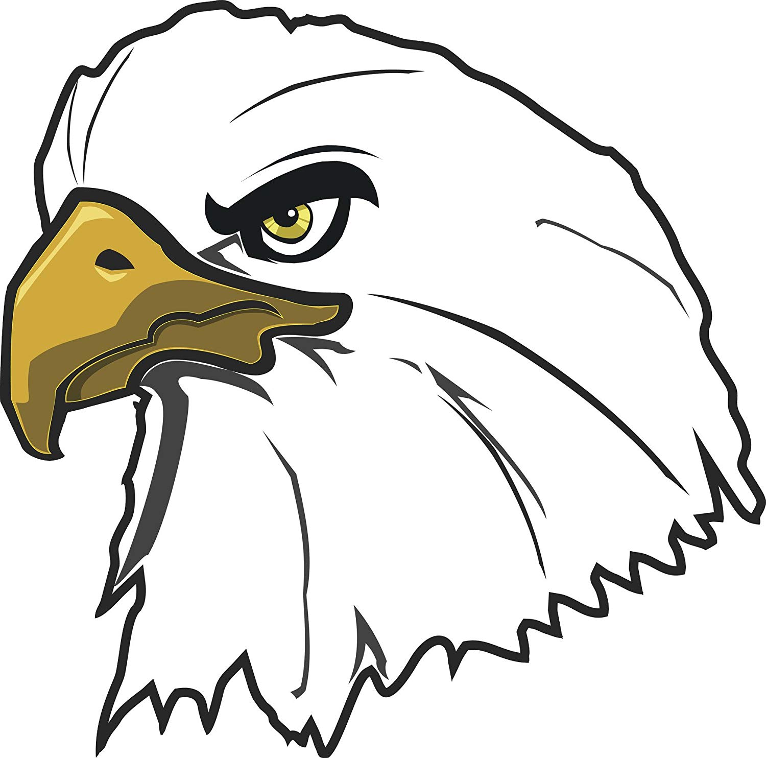 1500x1484 Simple American Bald Eagle Head Cartoon Pen Art Vinyl