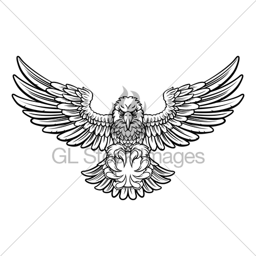 500x500 Eagle Cricket Sports Mascot Gl Stock Images
