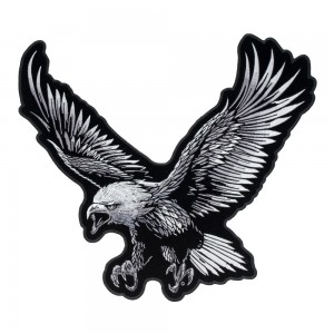 300x300 Grey Black Subdued Soaring Eagle Patch Patriotic Back Patches
