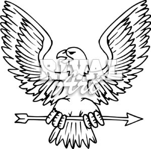 300x295 Soaring Eagle Outline Clipart