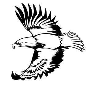 290x277 Beautiful Detailed Flying Eagle Silhouette Mascot Decal Projects