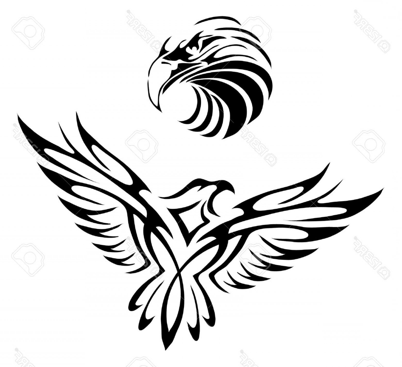 1560x1425 Black And White American Eagle Tattoo Shopatcloth