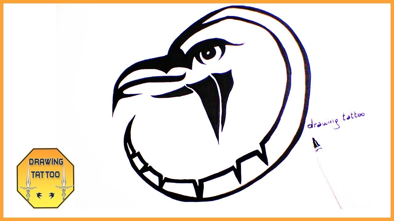 1280x720 How To Draw An Eagle Tattoo Design On Paper