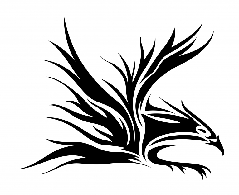 766x626 New Black Tribal Eagle Tattoo Design