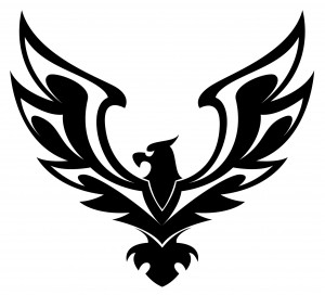 300x272 Open Wings Black Eagle Tattoo Design