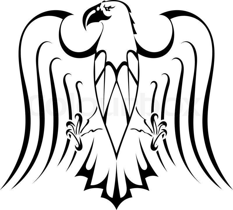 800x721 Silhouette Of Eagle Tattoo Stock Vector Colourbox