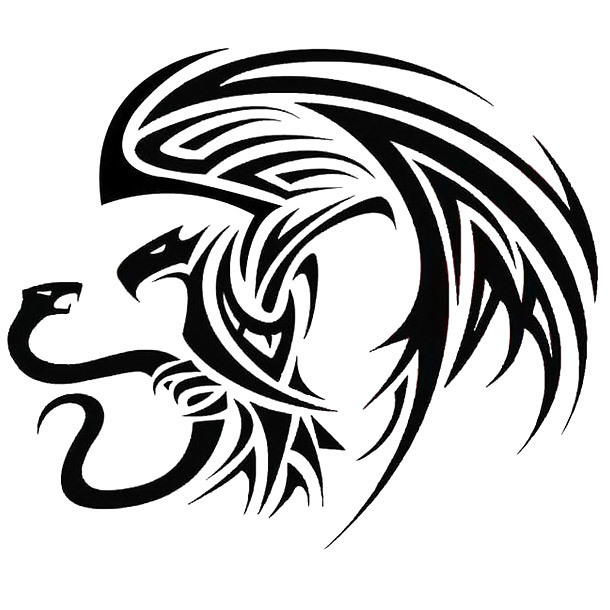 610x610 Tribal Mexican Eagle Tattoo Design