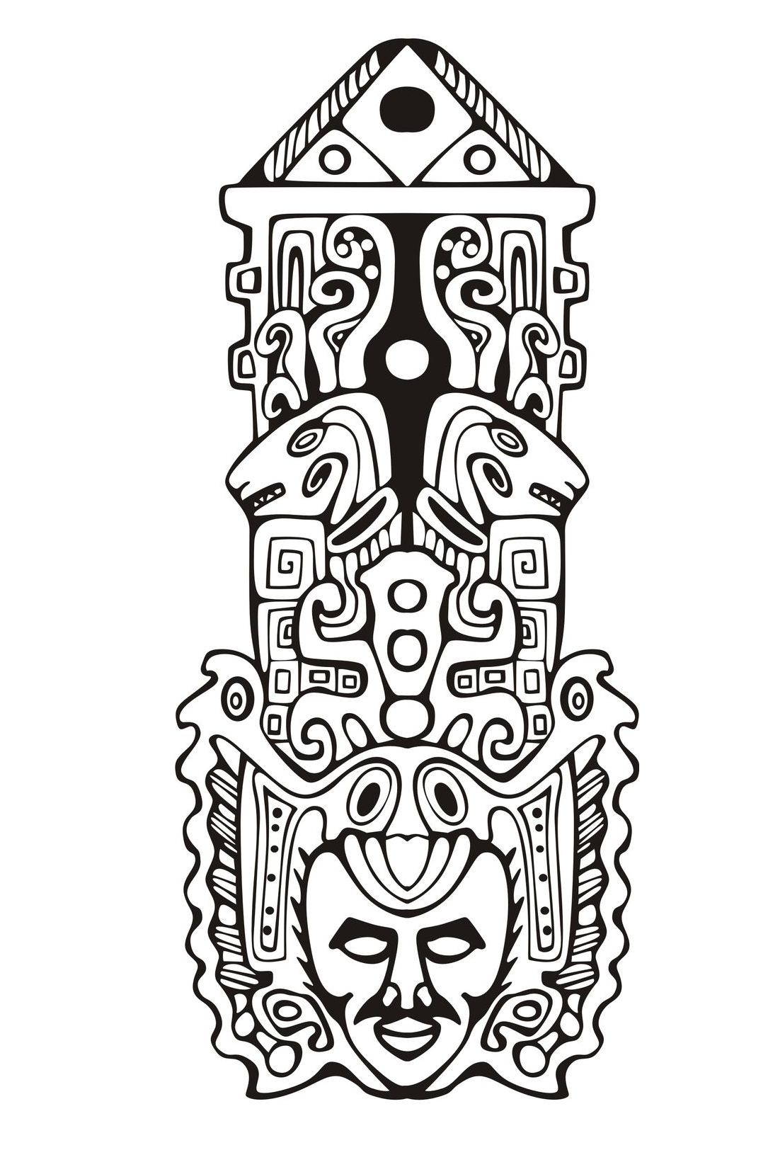 1085x1624 Drawn Totem Pole Mandala