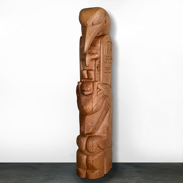 600x600 Raven, Eagle, Frog, Wolf Totem Pole Coastal Peoples