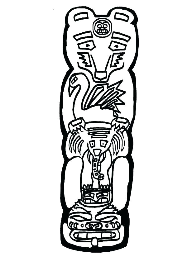 600x825 Canadian Totem Pole Coloring