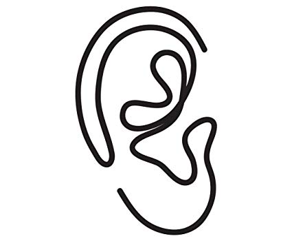425x350 One Line Ear Drawing Vinyl Decal