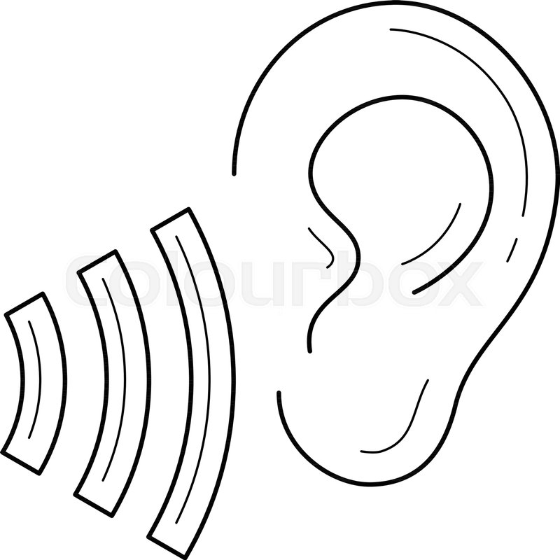 800x800 Human Ear Listen Symbol Vector Line Stock Vector Colourbox
