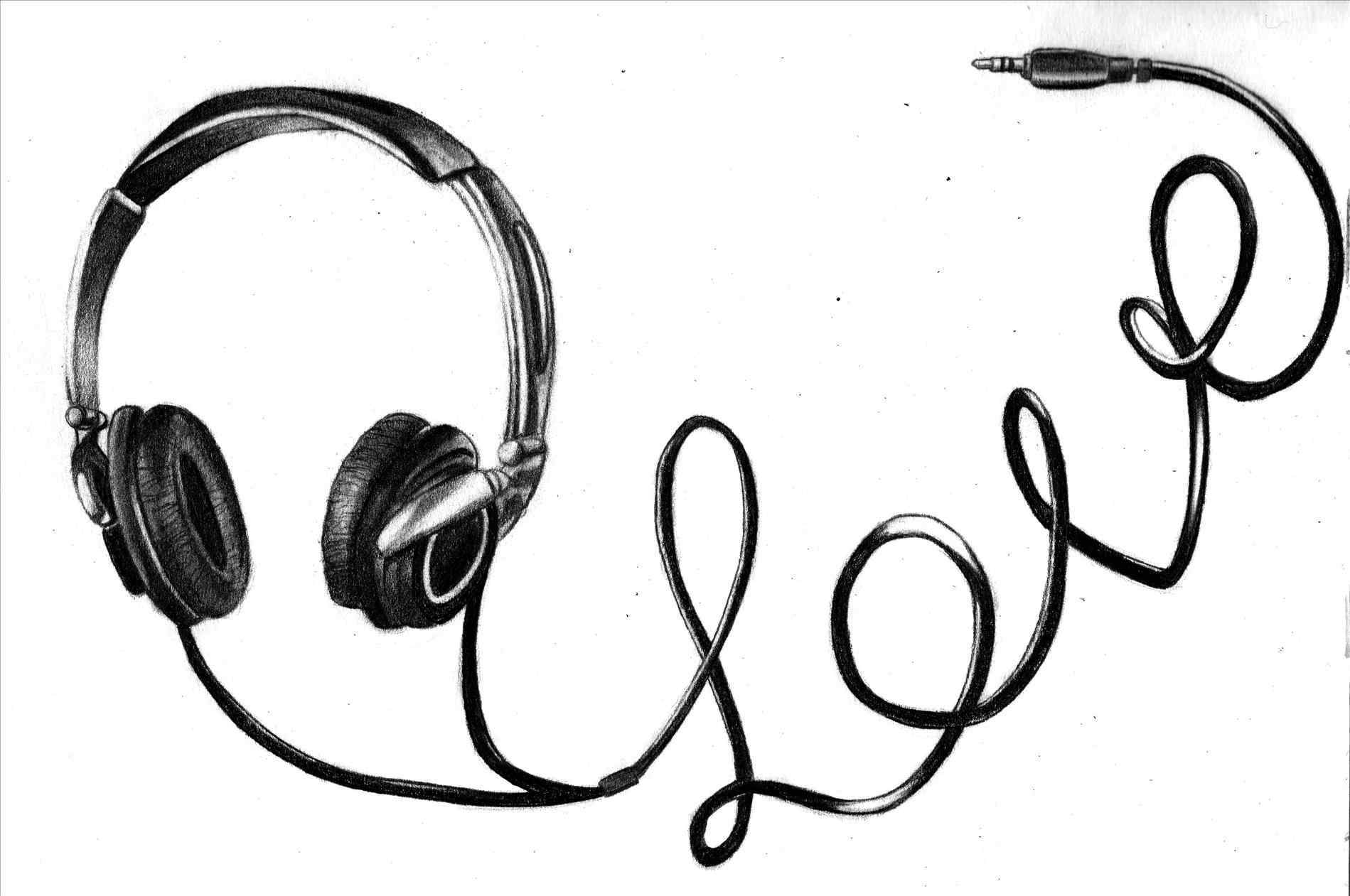 1899x1261 earbuds drawing music for free download