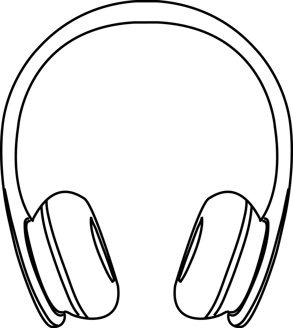 1000x1122 cliparts for free download earbuds clipart black and white