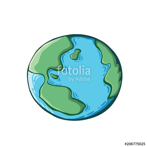 500x500 Earth Drawing On White Background World Map Or Globe In Doodles