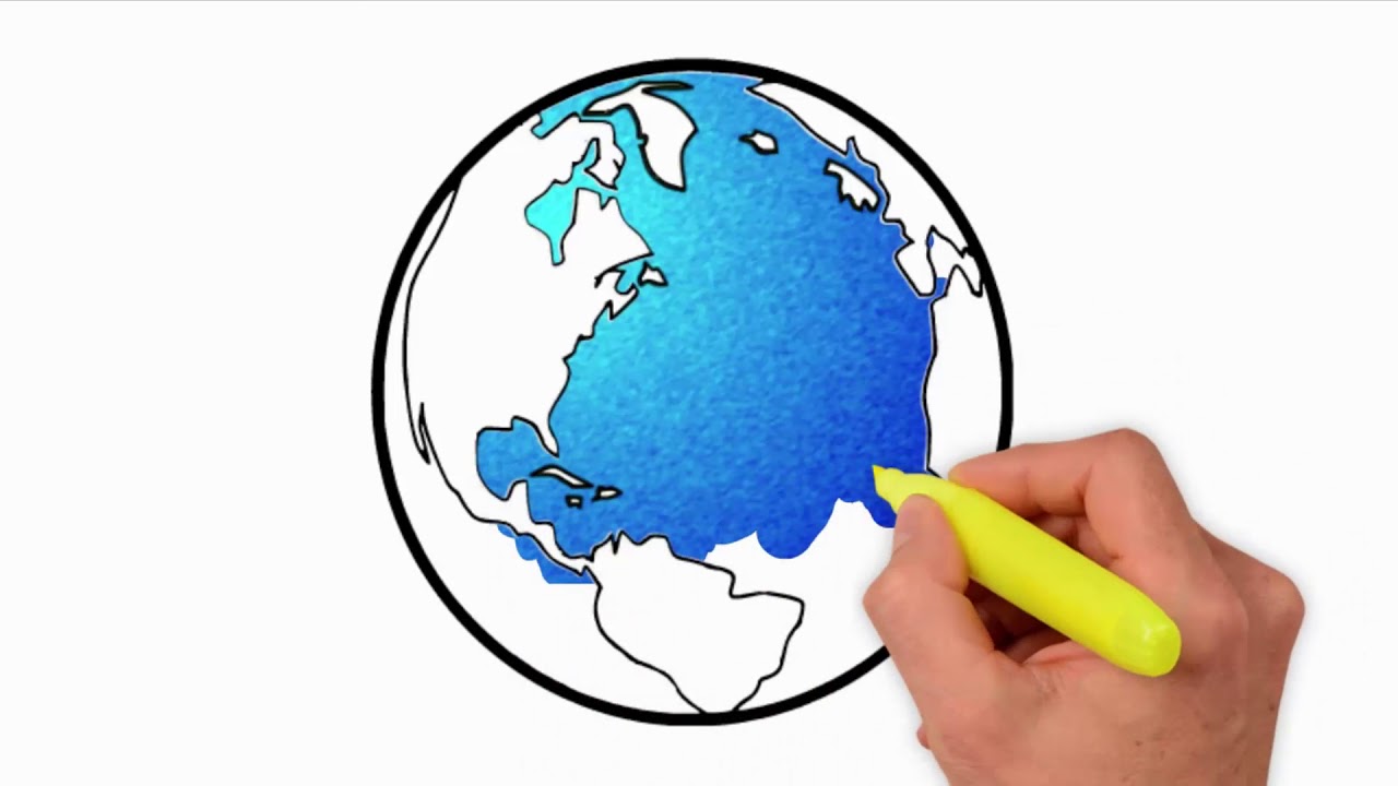 1280x720 Coloring Pages How To Draw Earth For Kids