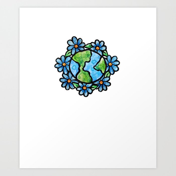 700x700 Floral Earth Day Art Print
