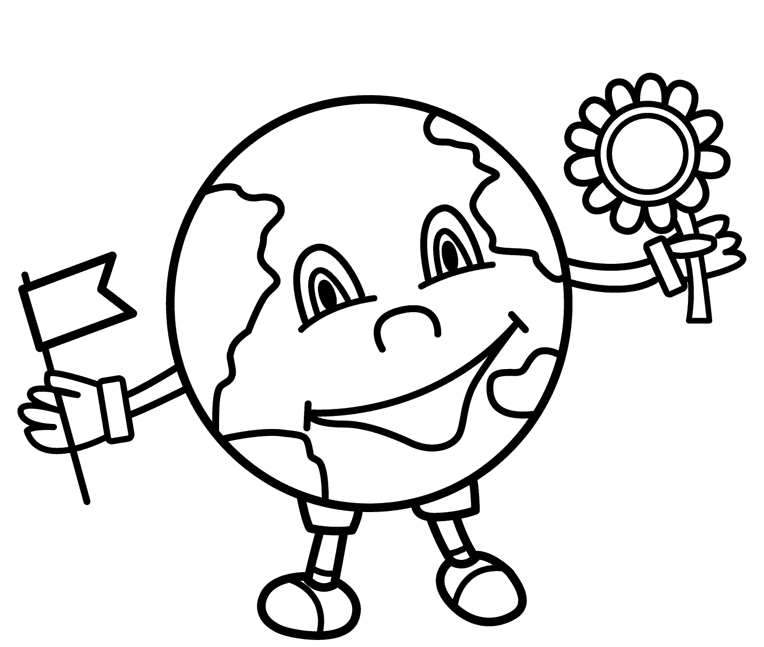 1517x1285 Earth Day Flower Coloring Pages Cute With And Flag Picture