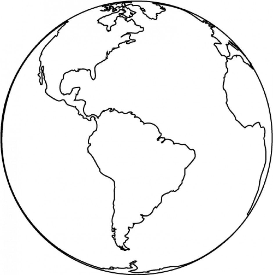 940x945 With Earth Clipart Black And White