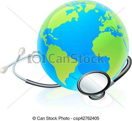 450x415 Earth World Globe Stethoscope Health Concept Conceptual Vector
