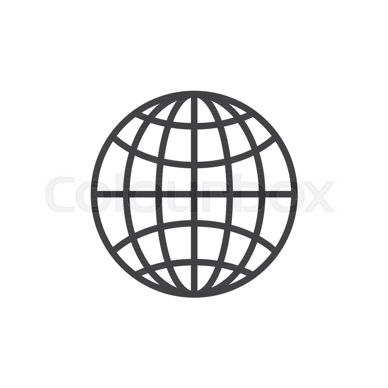 800x800 Earth Grid Outline Icon Linear Style Stock Vector Colourbox