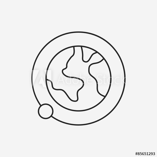 500x500 Space Earth Line Icon