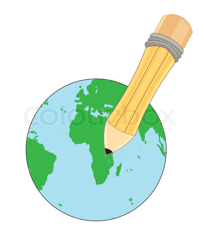 708x800 Illustration Of Earth Golbe And Yellow Stock Vector Colourbox