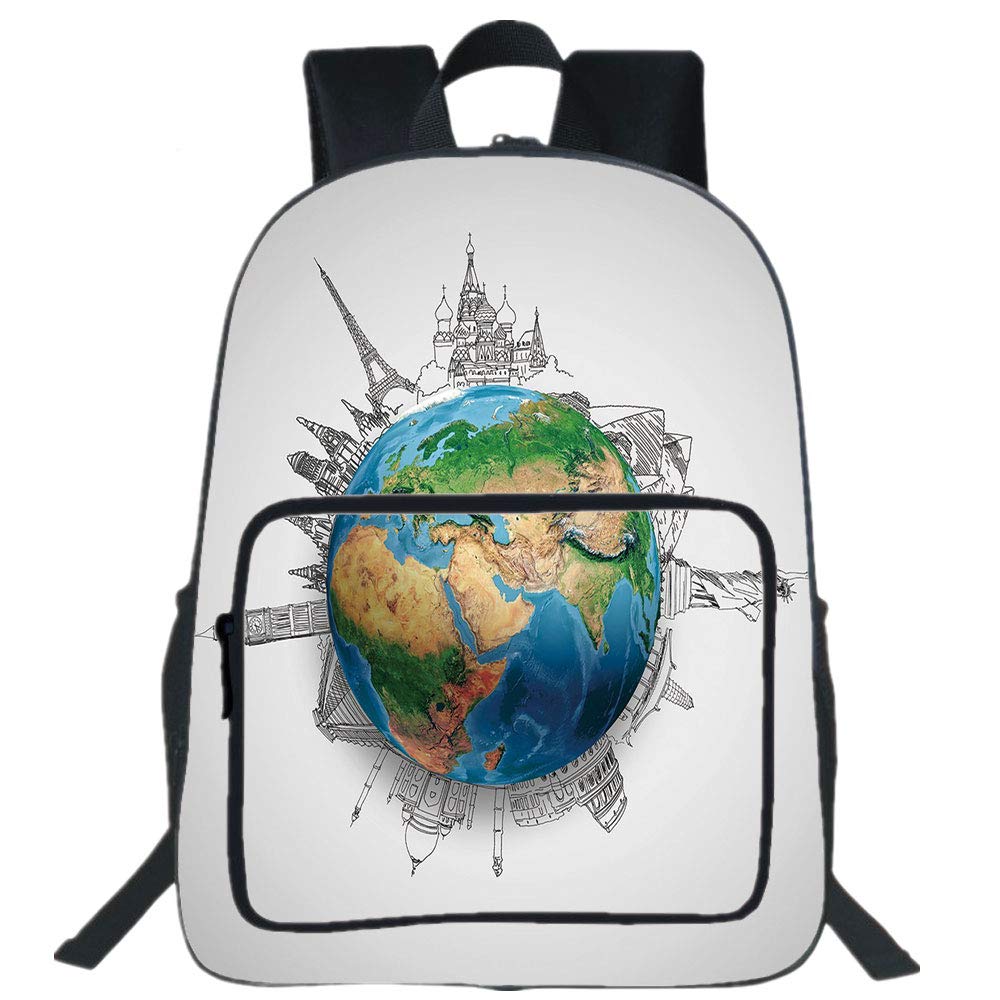 1000x1000 Iprint Large Casual Backpack,earth,globe Of Planet