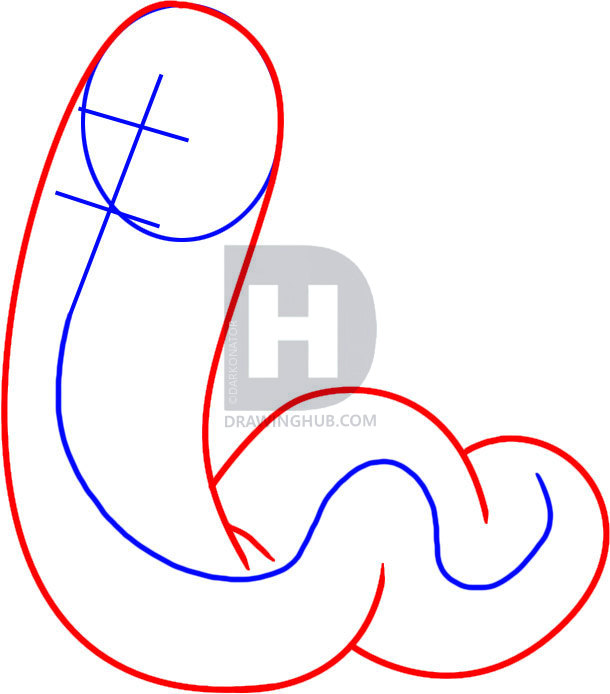 610x694 How To Draw A Worm, Step