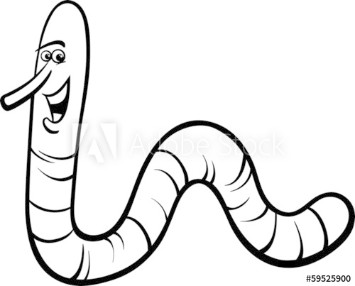500x403 earthworm cartoon coloring page