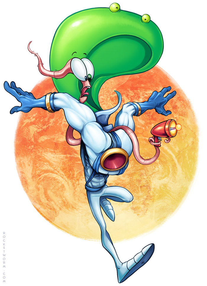 700x967 Earthworm Jim Fan Art Rocket Worm!