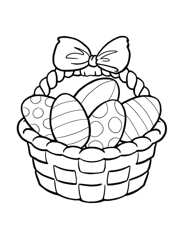 600x776 Easter Basket Drawing Drawings Easter Egg Basket Drawing