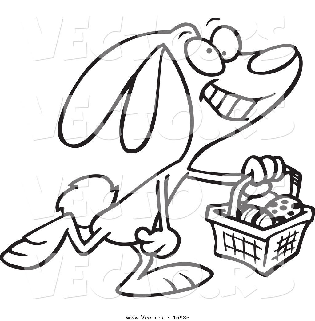 1024x1044 Vector Of A Cartoon Happy Easter Bunny Carrying A Basket