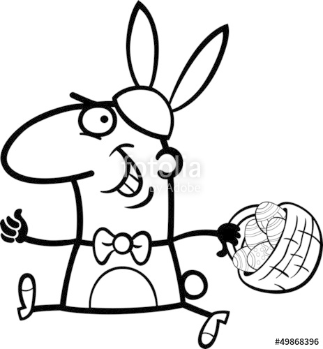 463x500 Man As Easter Bunny Cartoon For Coloring Stock Image And Royalty