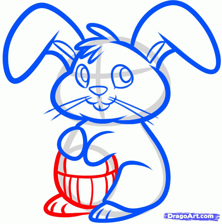 928x940 How To Draw An Easter Rabbit, Step