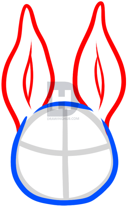 450x720 How To Draw An Easter Bunny Face, Step