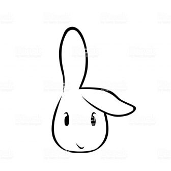 336x336 Bunny Face Line Drawing Simple A Easter Of Easy Carmi Chaelinn