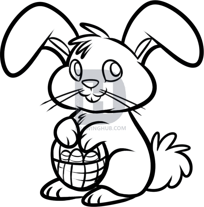 710x720 How To Draw An Easter Rabbit, Step