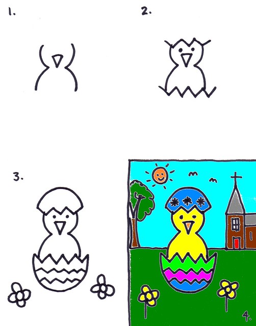 502x640 Easter Chick Drawing For Kids Art For Kids