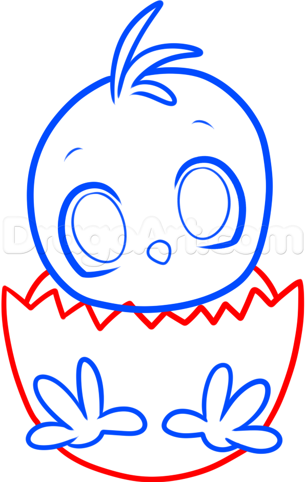 597x939 How To Draw An Easter Chick, Step