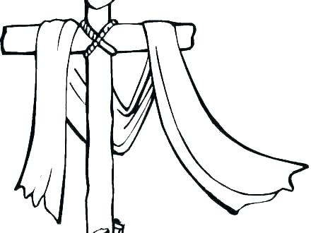 440x330 Jesus On Cross Coloring Sheet Easter Sheets Red Pages Crosses