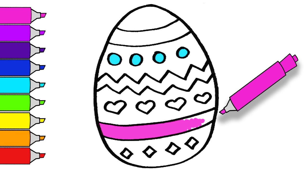 1280x720 Learn How To Draw A Giant Easter Egg Teach Drawing For Kids