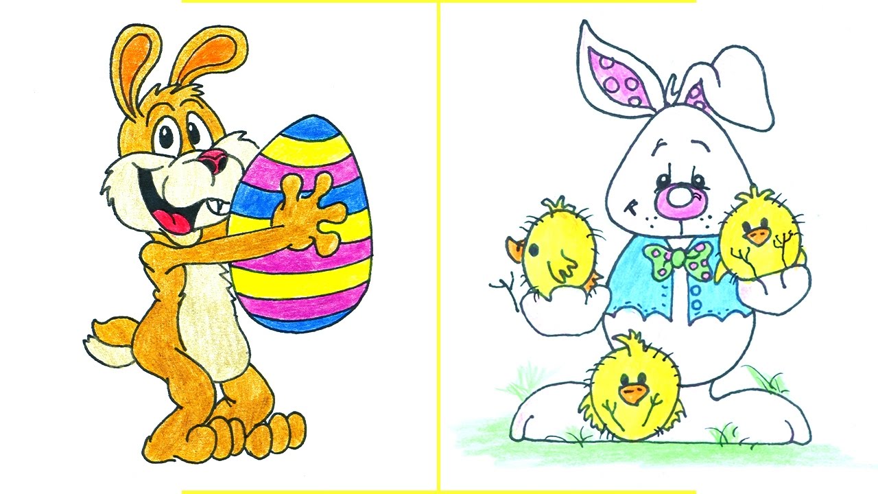 1280x720 Cute Easter Bunny Drawings Happy Easter Thanksgiving